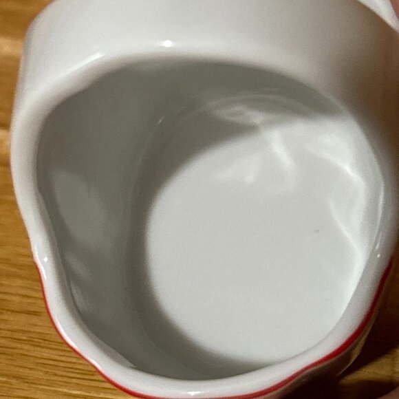 Vtg NWT Porcelain Christmas Bud Vase Basket Set Miniature Santa Sled 2 Piece Box - Picture 6 of 16